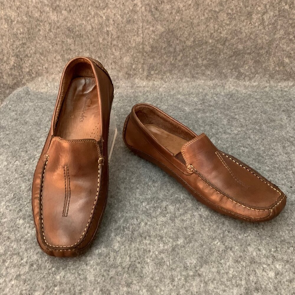 Clarks Men’s Brown Leather Driving Slip On Loafers - Picture 5 of 16